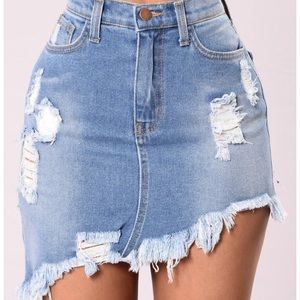 Plus size distressed skirt
